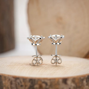 925 Silver D Round Moissanite Stud Earrings for Women