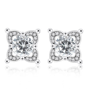 925 Silver D Round Moissanite Stud Earrings for Women