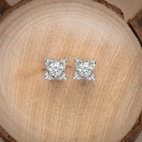 925 Silver D Round Moissanite Stud Earrings for Women
