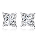 925 Silver D Round Moissanite Stud Earrings for Women