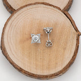925 Silver D Round Moissanite Stud Earrings for Women