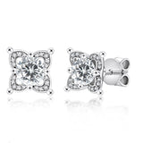 925 Silver D Round Moissanite Stud Earrings for Women