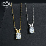 925 Sterling Silver 2.0ct Oval Cut Simulated Diamond Pendant Necklace