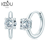 Sterling Silver Moissanite Hoop Earrings 0.5ct Gift
