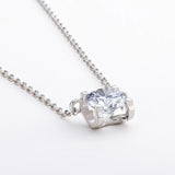 925 Silver Round Cut Pendant Necklace For Women Simulated Diamond Jewelry