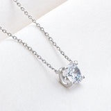 925 Silver Round Cut Pendant Necklace For Women Simulated Diamond Jewelry