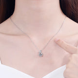 925 Silver Moissanite Necklace Vintage 0.3ct Bow-Knot Money Bag Pendant
