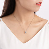 925 Silver Simulated Diamond Necklace for Women Big Sona Diamond Gift