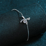925 Silver Round Moissanite Bracelet 0.3ct Bowknot Birthday Gift