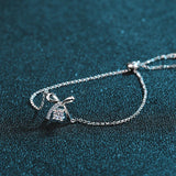 925 Silver Round Moissanite Bracelet 0.3ct Bowknot Birthday Gift
