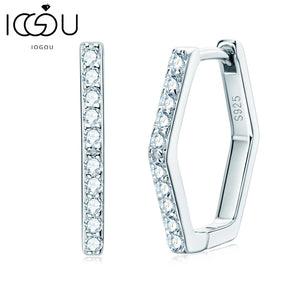1 Real & Moissanite Hoop Earrings 925 Silver Promise Earrings