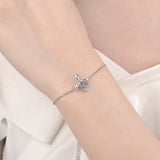 Bowknot Moissanite Bracelet 0.3ct D VVS1 Sterling Silver 925 Gift