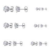 CZ Crown Stud Earrings for Women Round Ball Earrings Bow Jewelry