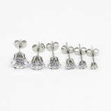 CZ Crown Stud Earrings for Women Round Ball Earrings Bow Jewelry