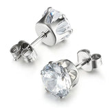 CZ Crown Stud Earrings for Women Round Ball Earrings Bow Jewelry