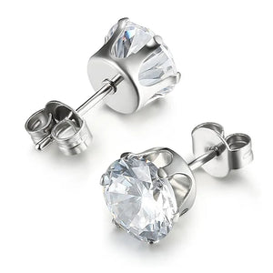 CZ Crown Stud Earrings for Women Round Ball Earrings Bow Jewelry