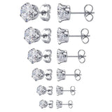 CZ Crown Stud Earrings for Women Round Ball Earrings Bow Jewelry