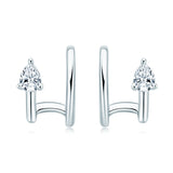 Sterling Silver 0.6cttw Moissanite Ear Clips Earrings