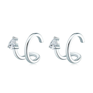Sterling Silver 0.6cttw Moissanite Ear Clips Earrings