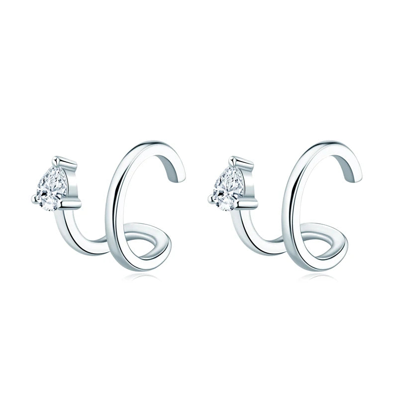 Sterling Silver 0.6cttw Moissanite Ear Clips Earrings