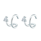 Sterling Silver 0.6cttw Moissanite Ear Clips Earrings