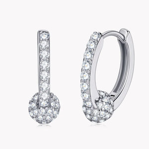Sparkle Moissanite Hoop Earrings - 925 Sterling Silver