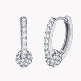 Sparkle Moissanite Hoop Earrings - 925 Sterling Silver