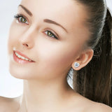 D Moissanite Heart Earrings 925 Silver