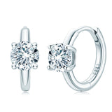 0.5ct VVS1 Moissanite Hoop Earrings 925 Silver