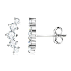 D VVS1 Moissanite Ear Crawler Earrings 925 Sterling Silver Jewelry Gift