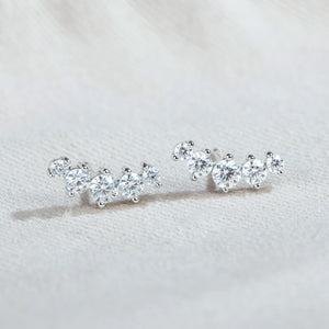 D VVS1 Moissanite Ear Crawler Earrings 925 Sterling Silver Jewelry Gift