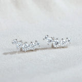 D VVS1 Moissanite Ear Crawler Earrings 925 Sterling Silver Jewelry Gift