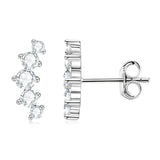 D VVS1 Moissanite Ear Crawler Earrings 925 Sterling Silver Jewelry Gift