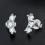 Moissanite Crawler Stud Earrings Real Silver 925 Jewelry for Girls