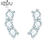 Moissanite Crawler Stud Earrings Real Silver 925 Jewelry for Girls