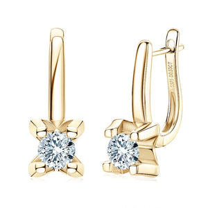 Moissanite Drop Huggie Earring 925 Sterling Silver Hoops