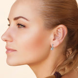 Moissanite Drop Huggie Earring 925 Sterling Silver Hoops
