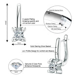 Moissanite Drop Huggie Earring 925 Sterling Silver Hoops
