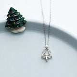 S925 Silver Christmas Tree Pendant Necklace for Women
