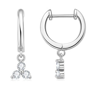 Moissanite Drop Earrings D VVS1 2.5mm Silver Jewelry