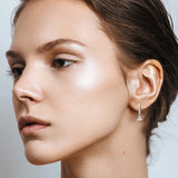 Moissanite Drop Earrings D VVS1 2.5mm Silver Jewelry