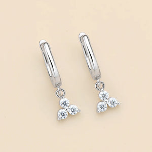 Moissanite Drop Earrings D VVS1 2.5mm Silver Jewelry