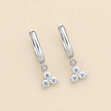 Moissanite Drop Earrings D VVS1 2.5mm Silver Jewelry