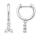Moissanite Drop Earrings D VVS1 2.5mm Silver Jewelry