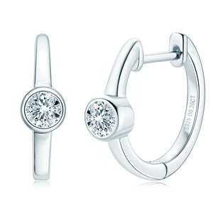 4mm Moissanite Hoop Earrings in 925 Silver