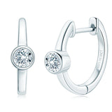 4mm Moissanite Hoop Earrings in 925 Silver