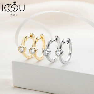 4mm Moissanite Hoop Earrings in 925 Silver
