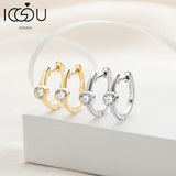 4mm Moissanite Hoop Earrings in 925 Silver