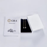 Long Tassel Drop Earrings 1.6cttw Bezel Moissanite 925 Sterling Silver