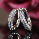 Moissanite Ear Hoop Earrings 925 Silver Woman Wedding Jewelry